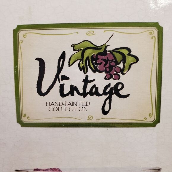 Vintage 1990's Home Essentials Grapes Hurricane Candleholder Vase NEW! - Picture 2 of 10